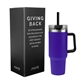 aerial view a purple 40 oz aws intrepid stainless steel tumbler, image 1 of 3