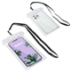 aerial view a white voyage waterproof accent water resistant phone pouch, image 1 of 2