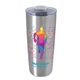 aerial view a silver koozie(r) flip lid tumbler - 20 oz, image 1 of 7