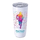 aerial view a white koozie(r) flip lid tumbler - 20 oz, image 1 of 7