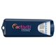 aerial view a metallic blue nuvo bandage dispenser with standard bandages, image 1 of 4