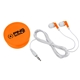 a orange ear buds