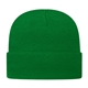aerial view a true kelly green knit cap with cuff, image 1 of 2