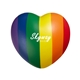aerial view a rainbow rainbow pride heart shape stress ball, image 1 of 5