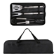 aerial view a black-stainless grill easy 3 pc. stainless bbq utensil set with rpet case, image 1 of 3