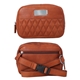 aerial view a tan brea canyon leather cross body bag, image 1 of 4