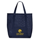 aerial view a navy belle mare beach mesh tote bag, image 1 of 5
