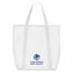 aerial view a white belle mare beach mesh tote bag, image 1 of 5