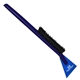 a transparent blue blade & navy blue handle deluxe snowbrush ice scraper