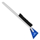 a transparent blue blade & white handle deluxe snowbrush ice scraper