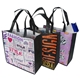 a black 100 gsm pet tote bag with black gusset handles 13 x 13 x 5