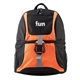 aerial view a orange dual section backpack cooler, image 1 of 2