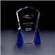 a group of facet top award with blue accents