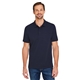 aerial view a dark navy harriton mens valiant cotton snag protect polo, image 1 of 10