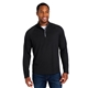 aerial view a black/ carbon core365 mens origin performance pique quarter - zip, image 1 of 10
