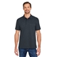 aerial view a dark charcoal harriton mens valiant cotton snag protect pocket polo, image 1 of 10