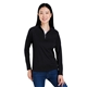 aerial view a black/ carbon core365 - womens origin performance pique quarter - zip pullover, image 1 of 10