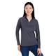 aerial view a carbon/ black core365 - womens origin performance pique quarter - zip pullover, image 1 of 10