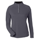 aerial view a carbon/ black core365 - womens origin performance pique quarter - zip pullover, image 1 of 7