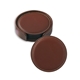 aerial view a brown vintage leather round coaster gift set, image 1 of 2