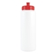 aerial view a red 32 oz white sports bottle, image 1 of 2