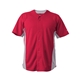 aerial view a red/ grey/ white alleson athletic - crush full button baseball jersey, image 1 of 3