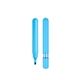 aerial view a blue fidget highlighter, image 1 of 2