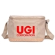 aerial view a khaki taylor rpet lunch bag 6- can, image 1 of 5
