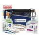 aerial view a blue go safe first aid kit, image 1 of 2