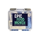 aerial view a blue with clear lid 80- piece first aid kit, image 1 of 2