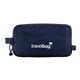 aerial view a navy vila recycled dopp kit pouch, image 1 of 5