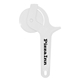 aerial view a white multifunctional plastic pizza cutter, image 1 of 2