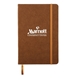 aerial view a brown suede fabric notebook w / fsc paper, image 1 of 2