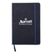 aerial view a dark blue suede fabric notebook w / fsc paper, image 1 of 2