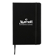 aerial view a black suede fabric notebook w / fsc paper, image 1 of 2