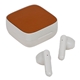 aerial view a white-brown terratone(tm) wireless earbuds, image 1 of 2