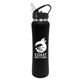 a black 25 oz steel bottle with flip straw lid