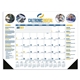 aerial view a group of vinyl corner multi - color desk pad calendar, image 7 of 8