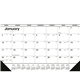 aerial view a group of black white desk pad with vinyl corners calendar, image 2 of 5