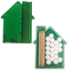 aerial view a translucent green house shaped candy pick n mints, image 1 of 2
