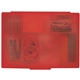 aerial view a trans red desk in box container, image 1 of 2