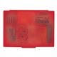 aerial view a trans red desk in box container, image 1 of 2