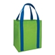 a lime green/royal blue grande reusable tote with reinforced handles