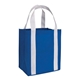 a royal blue/white grande reusable tote with reinforced handles
