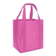 a pink grande reusable tote with reinforced handles