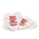 a white full color custom printed cookie - heart