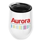 a clear lid & white tumbler the pinot - 12 oz stainless steel wine glass tumbler - digital