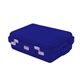 a blue weekly pill planner with 4 compartments