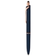 aerial view a navy blue 295 iris rose gold stylus pen, image 1 of 2