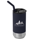 a navy blue 2767 c atlantis - 16 oz double wall tumbler - stainless with recycled rpp inner - laser